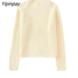 Yipinpay Soft Solid Knitted Sweater Skirt Set 2023 Vintage Warm Turtleneck Knitting Tops Casual Elegant Mini A-Line Skirt Lady Suit