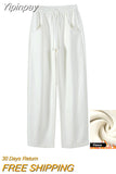 Yipinpay Loose Sweatpants 2023 Autumn Women Red Sport Pants High Waist Loose Trouser Female Fashion Streetwear Straight Pants