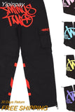 Yipinpay Cargo Pant Retro Street Trend Overalls Men 2023 New Fashion Casual Loose Straight Wide Leg Trouser Streetwear Men And Women