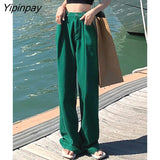 Yipinpay Oversized Wide Leg Jeans Mujer Casual Loose Streetwear Red Baggy Jeans Korean Fashion Boyfriend Mom Jeans