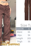 Yipinpay Pockets Cargo Pants Women Straight Loose Wide Leg Mom Jeans Vintage 90S Aesthetic Low Waist Streetwear Baggy Denim Trousers