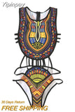 Yipinpay Sexy Women Ethnic Floral Swimsuit African Bathing Suit High Waist Printed Cover Up Bikini Set Bathers Swimwear Beachwear
