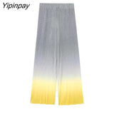 Yipinpay Summer Women Fashion Tie-Dyed Blouse Pants Sets 2023 Thin Casual Sleeveless Shirt Tops High Strecth Long Pants Outwear