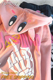 Yipinpay Devil Embroidery Hoodies Women Japanese Sweet Streetwear Cartoon Loose Sweatshirt Couple Zip Up Hoodie Goth Y2k Clothes