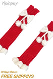 Yipinpay Women Furry Y2K Ribbed Knit Leg Warmers Lolita Knee High Socks Boot Cuffs Slouch Socks with Bow New Year 2023 Boot Cover