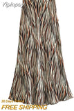 Yipinpay 2023 Animal Printed Long Skirt Women High Waist Vintage Skirt Y2k Elastic Midi Skirts For Women Elegant Women's Skirts