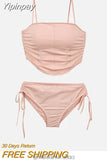 Yipinpay New Women's Swimsuit Two-piece Swimwear 2023 Women Bikinis Sets Korea Multi Color Sexy Gather Split Beach Female Swimsuit
