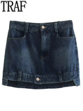 Yipinpay Denim Mini Skirt Women Blue Jean Skirts For Women High Waist Short Skirts Woman Fahsion 2023 Y2k Streetwear Sexy Skirt