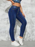 Yipinpay Fall New High Waist Slim Fit Jeans For Women Fashion Stretch Skinny Denim Pencil Pants Casual Clothing S-2XL Drop Shipping