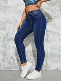 Yipinpay Fall New High Waist Slim Fit Jeans For Women Fashion Stretch Skinny Denim Pencil Pants Casual Clothing S-2XL Drop Shipping