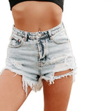 Yipinpay Summer New Women's Retro Nostalgic Ripped Denim Shorts Fashion Sexy Tassel Shorts Jeans XS-L Drop Shipping