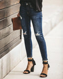 Yipinpay sale woman ripped jeans fashion trendy stretch slim denim jeans street casual pencil pants S-2XL drop shipping