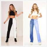 Yipinpay New Fashion High Waist Mixed Color Jeans For Women Street Trendy Stretch Denim Pencil Pants Temperament Trousers XS-2XL