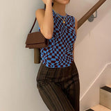 Yipinpay Printed Y2K Knitted Women's Tank Tops Summer Harajuku Vintage Crop Tee Streetwear Aesthetic Cute Shirts 2023 Cuteandpsycho