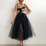 Yipinpay Sexy Halter Off Shoulder Party Dress Women Elegant Spaghetti Strap Spliced Mesh Dresses Ladies Ballet Clothing Vestidos