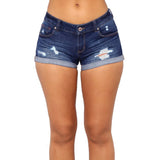 Yipinpay New Fashion Ripped Summer Denim Shorts For Women Casual Flanging Skinny Shorts Jeans S-2XL Global Drop Shipping