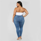 Yipinpay size clothing XL-5XL women's ripped jeans high waist skinny denim jeans casual pencil pants high quality wholesale price