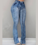 Yipinpay Sale High Waist Flare Jeans For Women Fashion Skinny Lifting Butt Elastic Denim Long Pants S-2XL Global Drop Shipping