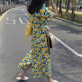 Yipinpay Dress Yellow Robe Longue Puff Sleeve Casual Midi Korean Summer Beach Vestido Festa Ladies Purple Dresses Moda Feminina