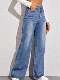 Yipinpay New High Waist Loose Jeans For Women Fashion Casual Denim Wide Leg Pants Street Casual Trousers Global Drop Shipping