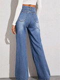 Yipinpay New High Waist Loose Jeans For Women Fashion Casual Denim Wide Leg Pants Street Casual Trousers Global Drop Shipping