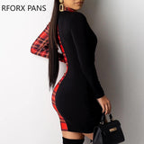 Yipinpay Print Insert Drawstring Bodycon Dress Women Dress