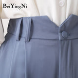 Yipinpay 2023 Black Pink Suit Pants Female Irregular High Waist Leisure All-match Streetwear Office Ladies Harem Pants Womens