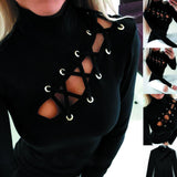 Yipinpay Women Sexy Hollow Out T-shirts Autumn Winter 2023 Clothes Evening Party Sexy Vintage y2k Fairy Grunge Long Sleeve Top Streetwear