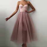 Yipinpay Sexy Halter Off Shoulder Party Dress Women Elegant Spaghetti Strap Spliced Mesh Dresses Ladies Ballet Clothing Vestidos
