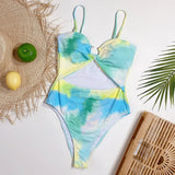 Yipinpay Waist Wone One Pieces Swimsuit Female Tie Dye Swimwear For Women Bathing Suit Push Up Monokini Swimming Suit Beachwear