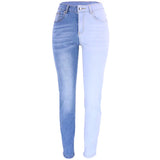 Yipinpay New Fashion High Waist Mixed Color Jeans For Women Street Trendy Stretch Denim Pencil Pants Temperament Trousers XS-2XL