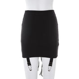 Yipinpay Mo Cross Bandage Short Skirts Women Autumn Lace Up High Waist Skirts Black Elegant Ladies Street Casual Pencil Skirt
