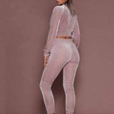 Yipinpay Women Tracksuit Zipper Two Piece Set Hoodies Sweatshirt Pants Casual Loose Velvet Sports Jogging Suit 2023