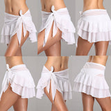 Yipinpay Style Women Solid Pareo Beach Bikini Cover Up Wrap Skirt Sarong Beachwear Bathing Suit Beachwear Swimsuit