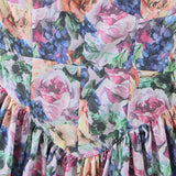 Yipinpay Vintage Multicolor Floral Print Sexy Sling Dress Women Summer Chiffon Super-Short Dress Holiday Beach Sundress Vestido