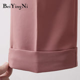 Yipinpay 2023 Black Pink Suit Pants Female Irregular High Waist Leisure All-match Streetwear Office Ladies Harem Pants Womens