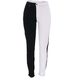 Yipinpay New Fashion High Waist Mixed Color Jeans For Women Street Trendy Stretch Denim Pencil Pants Temperament Trousers XS-2XL