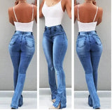 Yipinpay Sale High Waist Flare Jeans For Women Fashion Skinny Lifting Butt Elastic Denim Long Pants S-2XL Global Drop Shipping