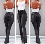Yipinpay Sale High Waist Flare Jeans For Women Fashion Skinny Lifting Butt Elastic Denim Long Pants S-2XL Global Drop Shipping