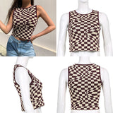 Yipinpay Printed Y2K Knitted Women's Tank Tops Summer Harajuku Vintage Crop Tee Streetwear Aesthetic Cute Shirts 2023 Cuteandpsycho
