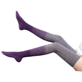 Yipinpay Women Lolita Long Socks Female Lingerie Knitted Patchwork Thigh High Socks Sexy Compression Stockings for Women Fall Winter 2023