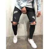 Yipinpay Ripped jeans for men Fashion casual slim denim pencil pants Men's clothing trousers S-4XL Drop shipping