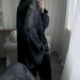 Yipinpay Men 2024 New Hong Kong Style Tie-dye Loose Long-sleeved Early Autumn Korean Version Student Dark Abstinence Shirt