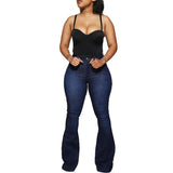 Yipinpay 2024 New High Waist Flare Jeans For Women Casual Skinny Lifting Hips Denim Long Pants Fashion Stretch Jeans S-3XL