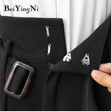 yipinpay Female High Waist Wide Leg Pants Loose Casual Belt Fashion 2023 Spring Autumn Long Suit Pants Womens Black Trousers OL
