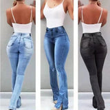 Yipinpay New 6 Style Women's High Waist Flare Jeans Fashion Casual Lifting Butt Stretching Denim Wide Leg Pants S-2XL Drop shipping