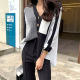 Yipinpay Desigual Knitted Cardigan Cropped Sweater Gilet Femme Manche Longue Korean Style Women Oversized Lazy Oaf Fall 2023