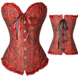 Yipinpay Women's Corset, Sexy Lace Floral Waist Shaping Bustier Top for Wedding Dating Costume Party Photography Plus Size