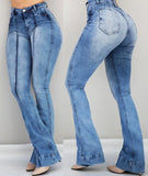 Yipinpay Sale High Waist Flare Jeans For Women Fashion Skinny Lifting Butt Elastic Denim Long Pants S-2XL Global Drop Shipping