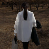Yipinpay Stylish Oversized White Shirts Women Single-breasted Loose Casual Vintage Blouses And Tops Female Long Sleeve Blusas
